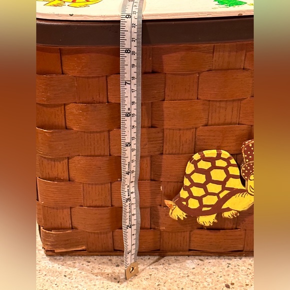 Vintage 1960's 70's Boho Chic Hand Painted & Decorated Lined Basket/Tote. - Picture 8 of 14